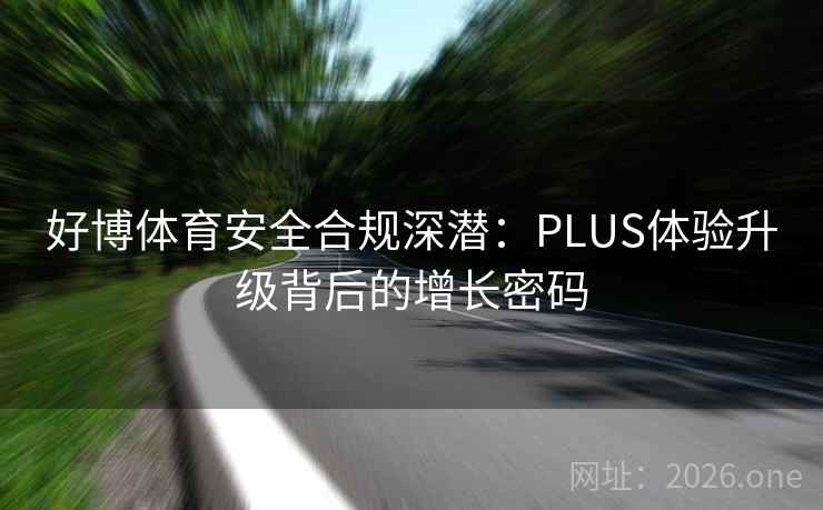 好博体育安全合规深潜：PLUS体验升级背后的增长密码  第2张