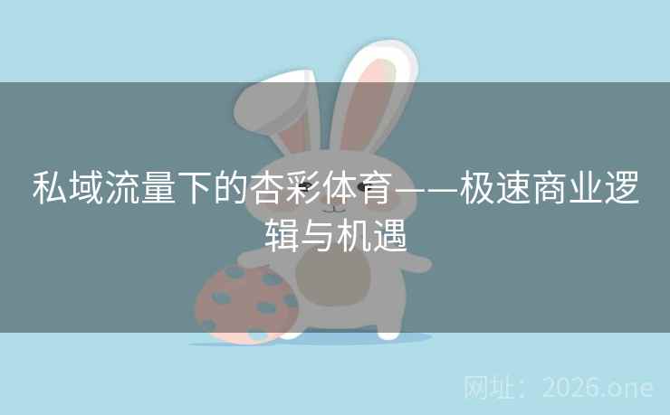 私域流量下的杏彩体育——极速商业逻辑与机遇